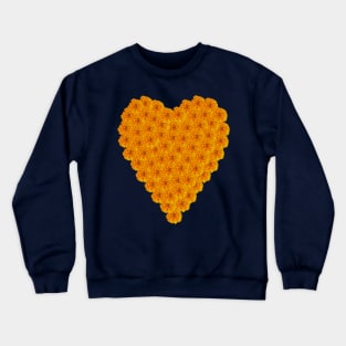 Floral Heart of Marigolds with Back Print Crewneck Sweatshirt